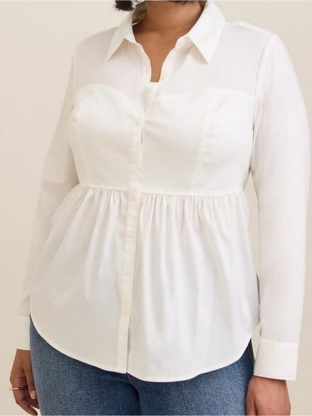 Torrid Poplin corset button-up blouse - size 2/2X - white